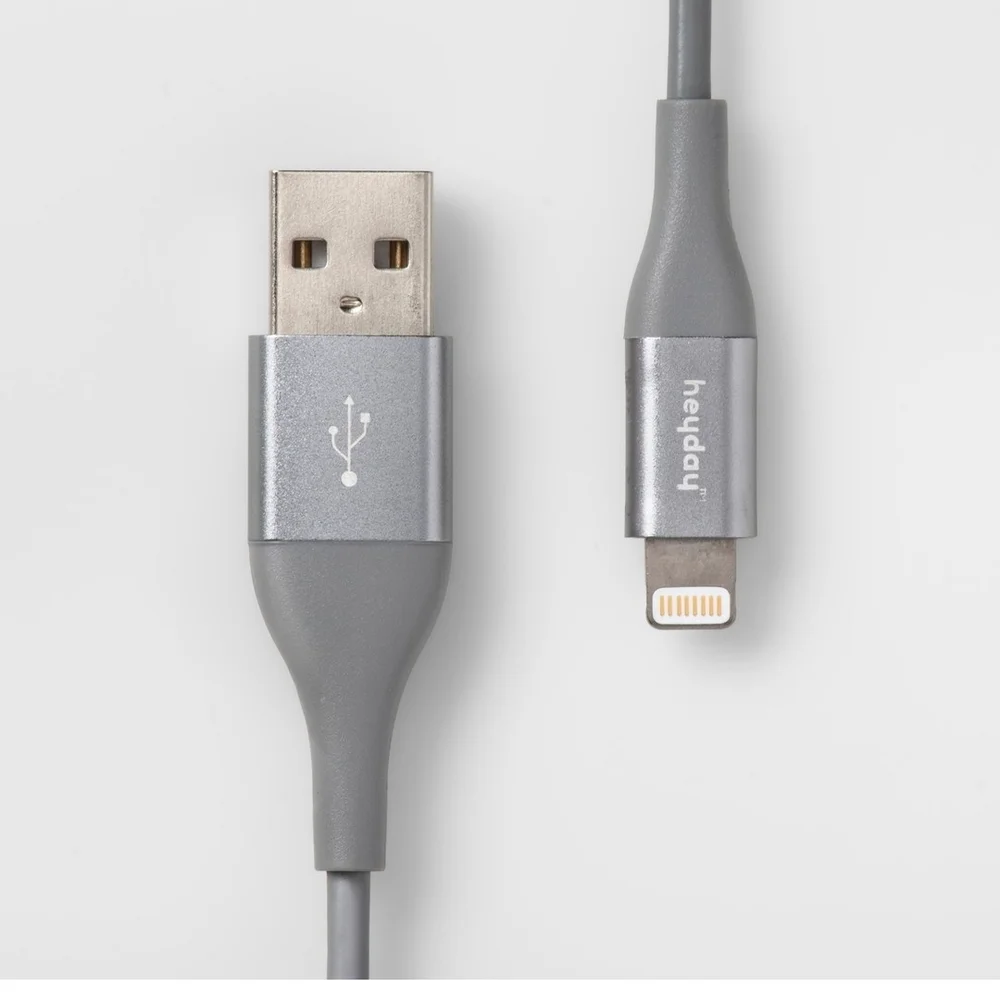 Iphone Charger‎ Bundle- Heyday Gray/Black Charging Cable (2) Pack